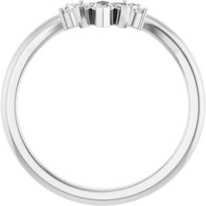 Platinum 1/6 CTW Natural Diamond Accented Contour Band
