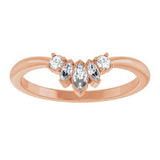 14K Rose 1/6 CTW Natural Diamond Accented Contour Band