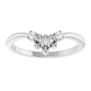 14K White 1/6 CTW Natural Diamond Accented Contour Band