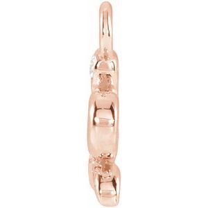 14K Rose Petite Pavé™ .02 CTW Natural Diamond Snake Dangle