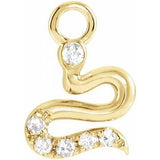 14K Yellow Petite Pavé™ .02 CTW Natural Diamond Snake Dangle