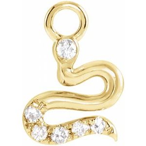 14K Yellow Petite Pavé™ .02 CTW Natural Diamond Snake Dangle