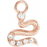 14K Rose Petite Pavé™ .02 CTW Natural Diamond Snake Dangle