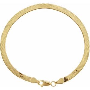14K Yellow 3.8 mm Flexible Herringbone 7" Chain