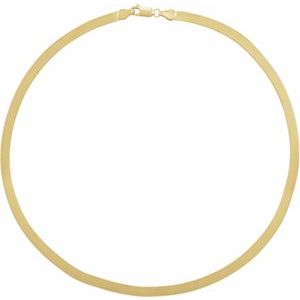 14K Yellow 4.6 mm Flexible Herringbone 16" Chain