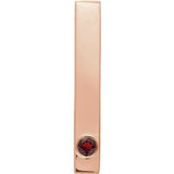 14K Rose Natural Mozambique Garnet Family Engravable Bar Pendant