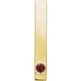 14K Yellow Natural Mozambique Garnet Family Engravable Bar Pendant