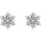 Platinum Snowflake Stud Earrings
