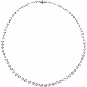 14K White 6 3/4 CTW Lab-Grown Diamond Line 16" Necklace