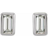 14K White .07 CTW Natural Diamond Bezel-Set Earrings