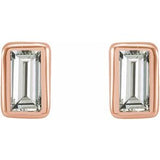 14K Rose .07 CTW Natural Diamond Bezel-Set Earrings