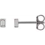 14K White .07 CTW Natural Diamond Bezel-Set Earrings