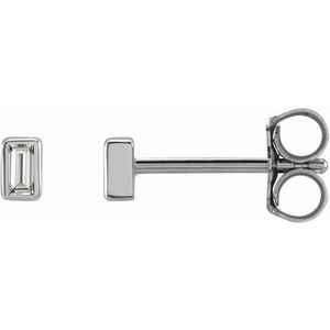 14K White .07 CTW Natural Diamond Bezel-Set Earrings