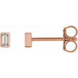 14K Rose .07 CTW Natural Diamond Bezel-Set Earrings