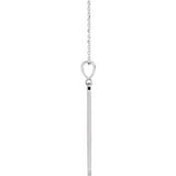 Platinum .01 CTW Natural Diamond Moon Phase Bar 16-18" Necklace
