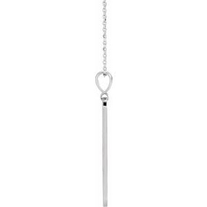 Platinum .01 CTW Natural Diamond Moon Phase Bar 16-18" Necklace