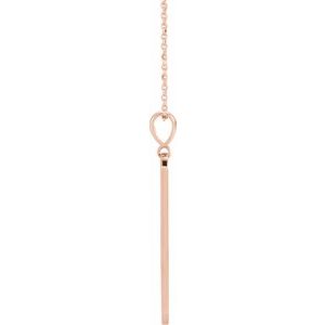 14K Rose .01 CTW Natural Diamond Moon Phase Bar 16-18" Necklace