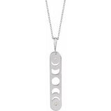 14K White .01 CTW Natural Diamond Moon Phase Bar 16-18" Necklace