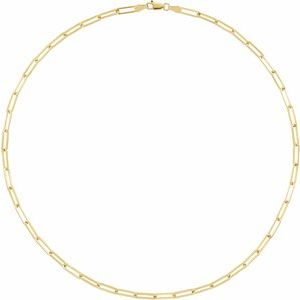 14K Yellow 3.85 mm Paperclip-Style 7" Chain