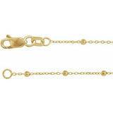 14K Yellow .85 mm Faceted Beaded Cable 18" Chain