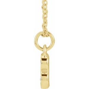14K Yellow .05 CTW Natural Diamond Petite Initial B 16-18" Necklace