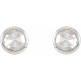 Platinum .05 CTW Rose-Cut Natural Diamond Bezel-Set Earrings