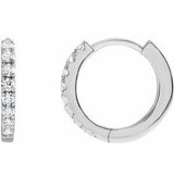 14K White 1/5 CTW Lab-Grown Diamond 12 mm Hoop Earrings
