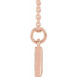 14K Rose .05 CTW Natural Diamond Petite Initial A 16-18" Necklace