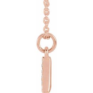 14K Rose .05 CTW Natural Diamond Petite Initial A 16-18" Necklace