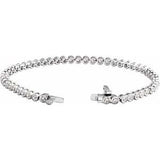 14K White 3 1/2 CTW Lab-Grown Diamond Bezel-Set 7" Bracelet