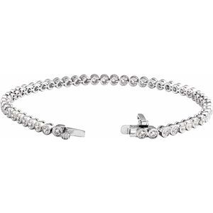 14K White 3 1/2 CTW Lab-Grown Diamond Bezel-Set 7" Bracelet
