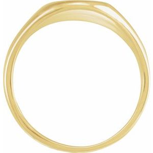 18K Yellow 14.6x12.1 mm Oval Signet Ring