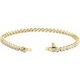 14K Yellow 3 1/2 CTW Lab-Grown Diamond Bezel-Set 7" Bracelet