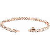 14K Rose 3 1/2 CTW Lab-Grown Diamond Bezel-Set 7" Bracelet