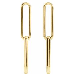 14K Yellow Paperclip-Style Earrings