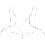 14K White .01 CTW Natural Diamond Moon Phase Bar 16-18" Necklace