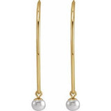 14K Yellow Cultured White Freshwater Pearl 30 mm Endless Hoop Earrings