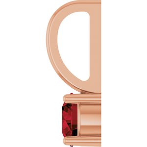 14K Rose Imitation Mozambique Garnet Solitaire Charm/Pendant