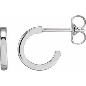 14K White 10 mm Hoop Earrings