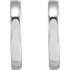 14K White 10 mm Hoop Earrings