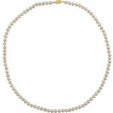 14K Yellow Cultured White Freshwater Pearl 18" Necklace