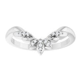 Platinum .03 CTW Natural Diamond Floral-Inspired Contour Band