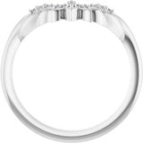 Platinum .03 CTW Natural Diamond Floral-Inspired Contour Band