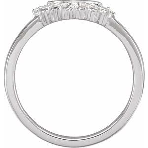 14K White 1/4 CTW Natural Diamond Contour Band