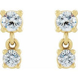 14K Yellow 1/3 CTW Natural Diamond Two-Stone Earrings