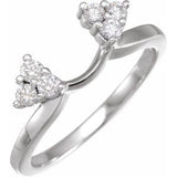 14K White 1/4 CTW Natural Diamond Wrap-Style Enhancer Ring