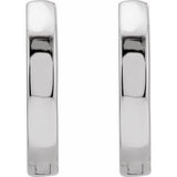 14K White Hinged 16 mm Hoop Earrings