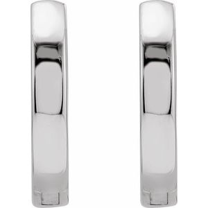 14K White Hinged 16 mm Hoop Earrings