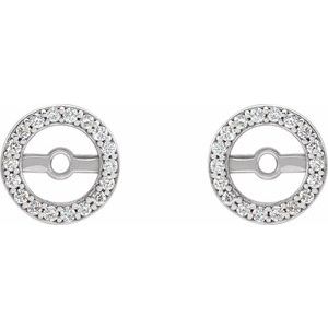 14K White .08 CTW Natural Diamond Earring Jackets with 4.6 mm ID