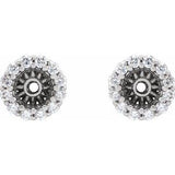 14K White 1/8 CTW Natural Diamond Earring Jackets with 3.6 mm ID